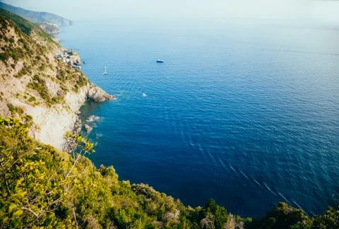 View of the Cinque Terre coast. Stock Photos