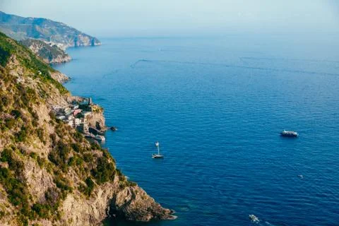 View of the Cinque Terre coast. Stock Photos