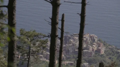 View on Cinque Terre from the Hills 4K Stock Footage 76670763