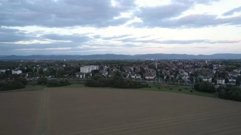 View of the city from above a field  Stock Footage 144993668