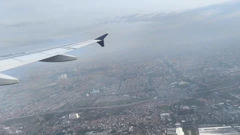 A view of the city from an airplane Stock Footage 336675052