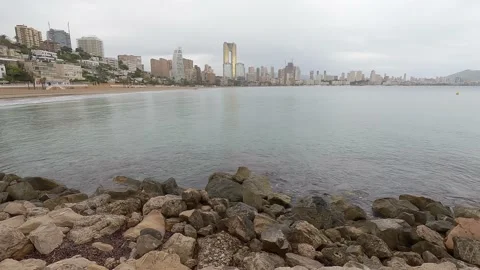 View of the city of Benidorm from the west Stock Footage 227188005