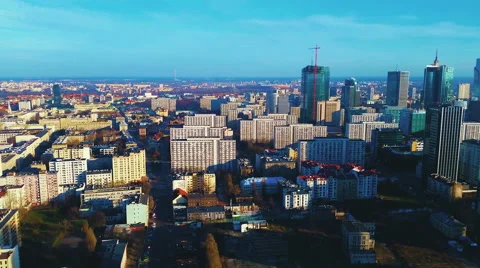 View On City Buildings or Skyscraper Stock Footage 64484216