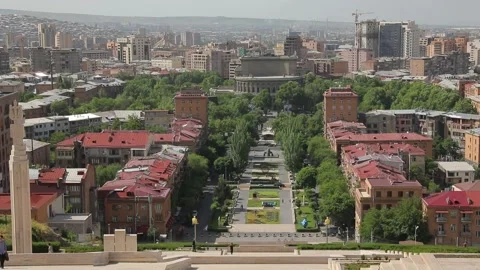 View of the city from the cascade 6 Video stock 331169753