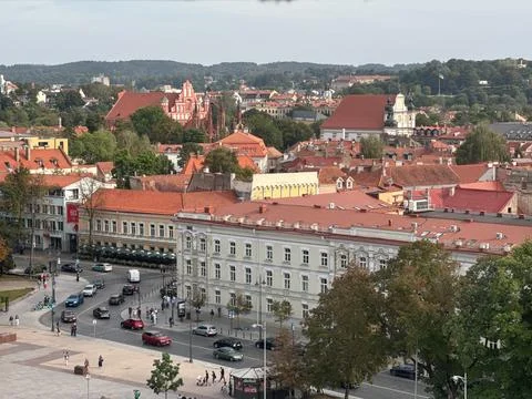 View of the city center from the castle in Vilnius, Lithuania, 12-09-2024 Stock Photos