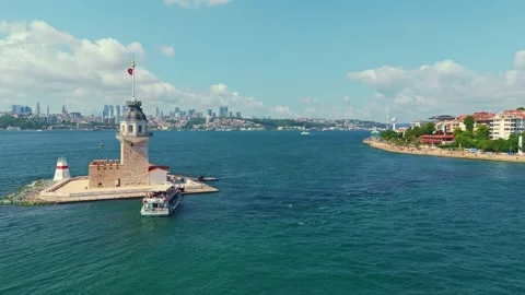 View a city with a clock tower. Stock Footage 284675519