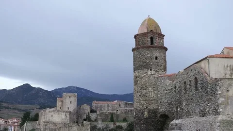 View of the city of Collioure Stock Footage 74174630