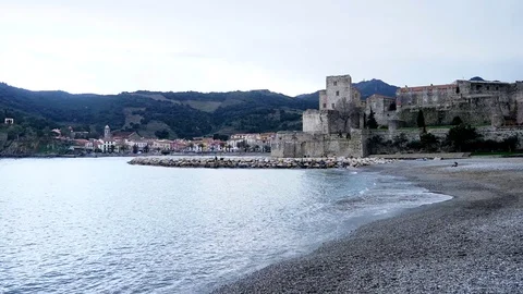 View of the city of Collioure Stock Footage 74174686