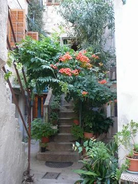 View of the city of Cres Foto stock