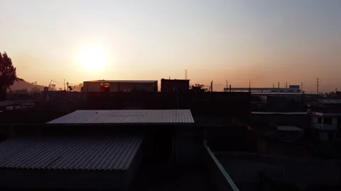 View of city at dawn Stock Footage 130422767