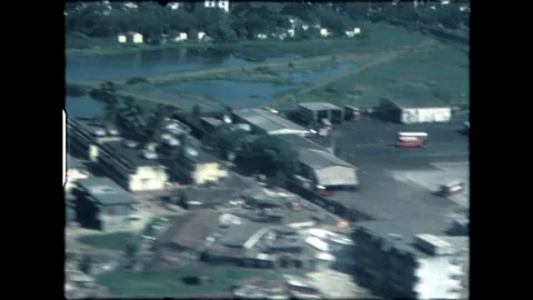 View of a city during the landing. Stock Footage 271196465