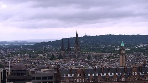 View of the city of Edinburgh Stock Footage 83239546