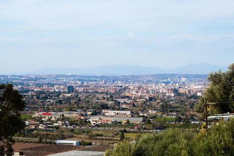 View of the city in an environment of economic progress Stock Photos