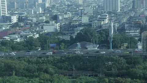 View of the city form hotel window Stock Footage 99656668