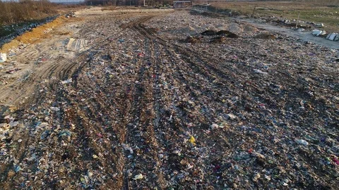 View of the city garbage. Dump at sunset. Video stock 106208134