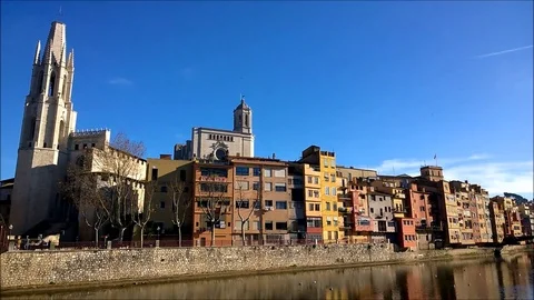View of the city of Girona, Spain Stock Footage 72183141