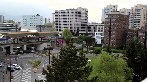 View of the city of Grenoble Stock Footage 76415048