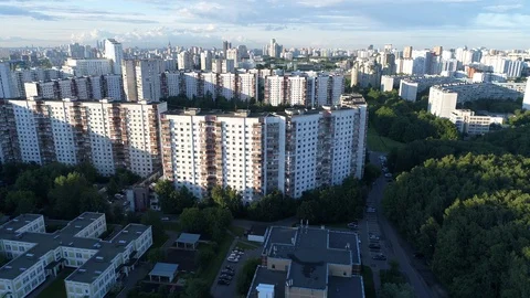 View of the city from a height in summer Stock Footage 121263835