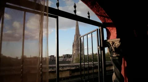 View of the city from a high building through a frame, London Vídeo Stock 20531316
