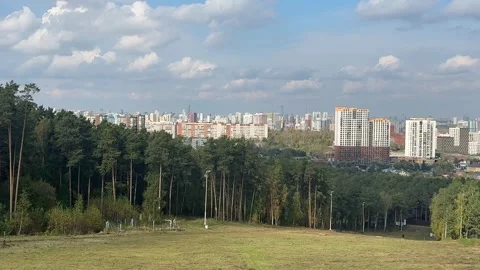 A view of the city from the hill Stock Footage 346527338