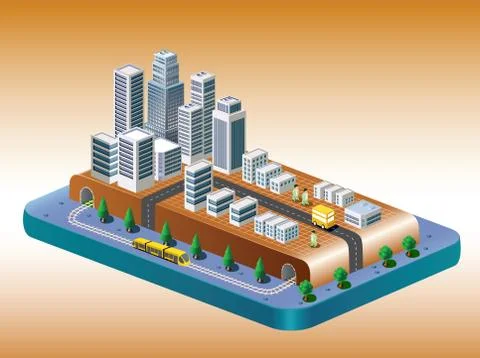 View of the city Stock Illustration