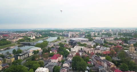 View of the city. Krakow at sunset Video stock 130563003