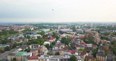 View of the city. Krakow at sunset Stock Footage 130565410