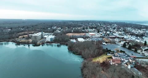 View of the city from the lake Stock Footage 321471373