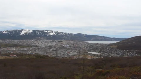 View of the city of Magadan Stock Footage 89097347