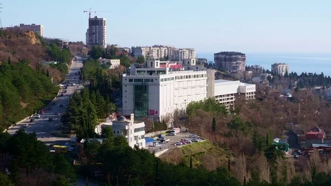 View of the city in the mountains located on the coast of Cream Video stock 84733207