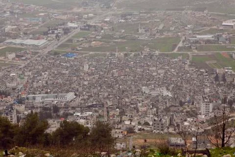 View of the city of Nablus Stock Photos