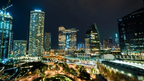 A view of a city at night Video stock 129382169