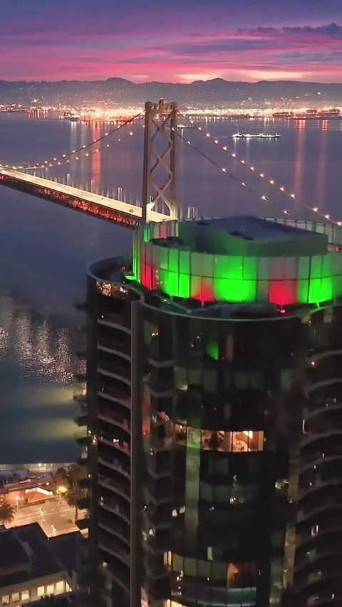 View of the city at night Stock Footage 270163807