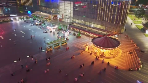 View a city at night with a. Stock Footage 284666562