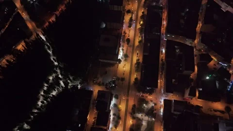 View a city at night with a. Stock Footage 284667369