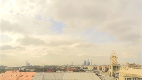 View of the city from the observation deck in summer timelapse Stock Footage 87206841