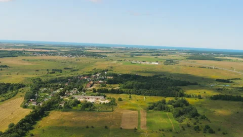 View of the city from a plane taking off Stock Footage 170605276