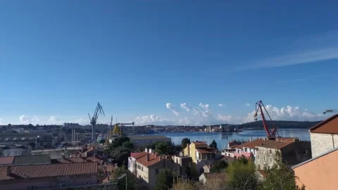 View on city of Pula Stock Footage 147286961