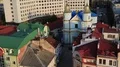 View on the city from Ratusha or Town Hall in Ivano-Frankivsk city, Ukraine HD Footage