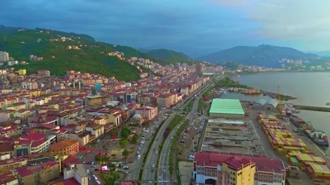 View a city with a river and. Stock Footage 284683580