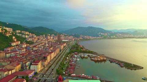 View a city with a river and. Stock Footage 284683622