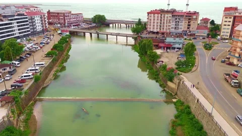 View a city with a river and. Stock Footage 284685104