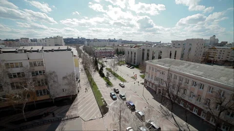 View of city from the rooftop Stock Footage 50968868