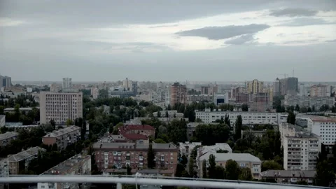 View on a city from a rooftop. Stock Footage 165058032