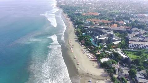 View of the city by the sea Stock Footage 277404296