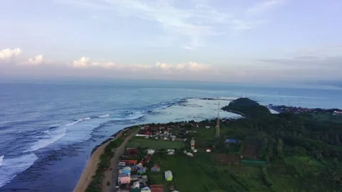View of the city by the sea Stock Footage 277682306