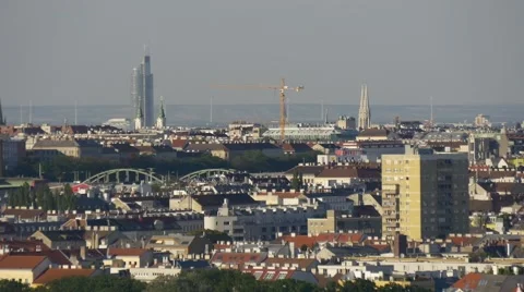 View of city skyline from above Video stock 67580592