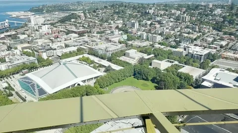 View of the city from The Space Needle tower. Stock Footage 318543796