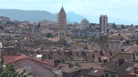 View of the City of Split in Croatia. Stock Footage 54948687