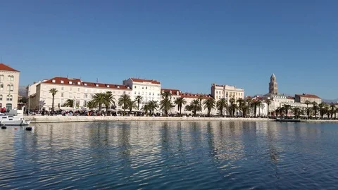 View of city Split - panning shot 스톡 동영상 103038283